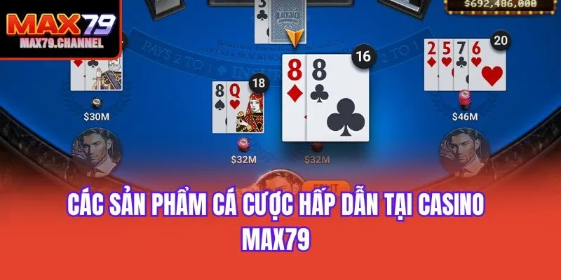 Các sản phẩm cá cược hấp dẫn tại casino Max79